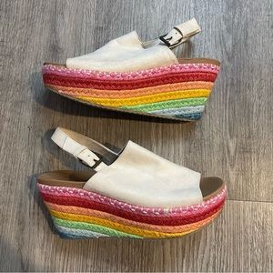 SKETCHERS Brit Festival Daisy Rainbow Espadrille Platform Sandals